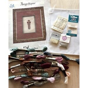 Just Nan Angelique Angel Cross Stitch Linen DMC Floss Seed Beads Needle Pack